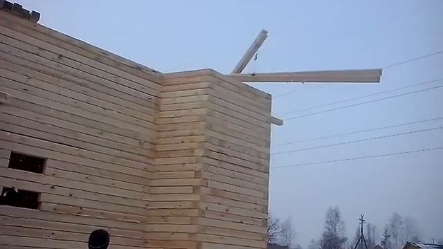 Постройка брусового дома 6х9 .6