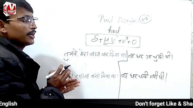 Spoken English School Class 24 Past Perfect Affirmative V classes By- Vipin Sir English wale смотреть онлайн