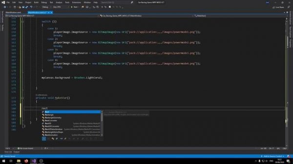 Make a simple Car Racing Game in Visual Studio with WPF C#