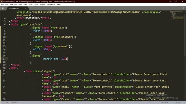 Basic bootstrap signup form смотреть онлайн