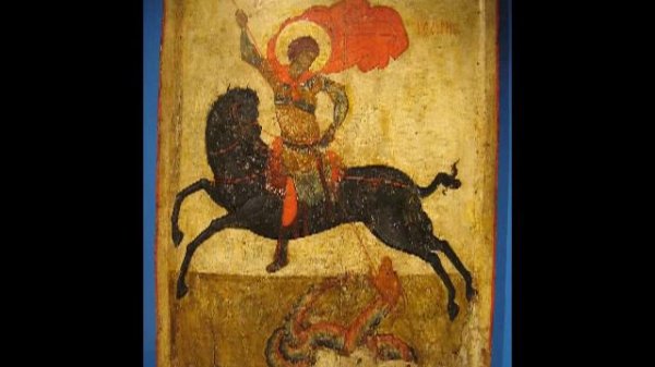 Icon of Saint George (the "Black George"), late 14th Century