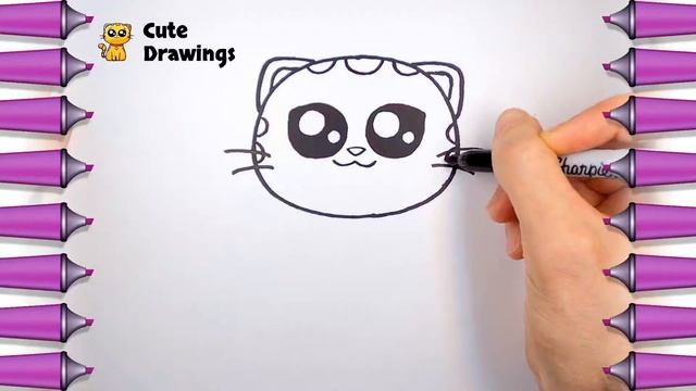 How to draw a cute cat step by step смотреть онлайн