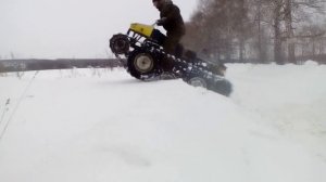 самодельный квадроцикл на гусеницах испытания на проходимость