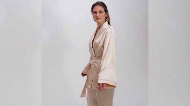 Пижама женская (халат, брюки) MINAKU: Light touch цвет молочный смотреть онлайн