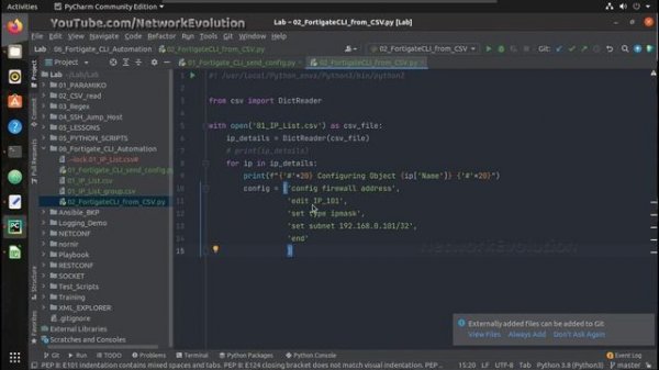 Fortigate CLI Automation Using Python : Tutorial Part 2/7 : How to send configuration from CSV File