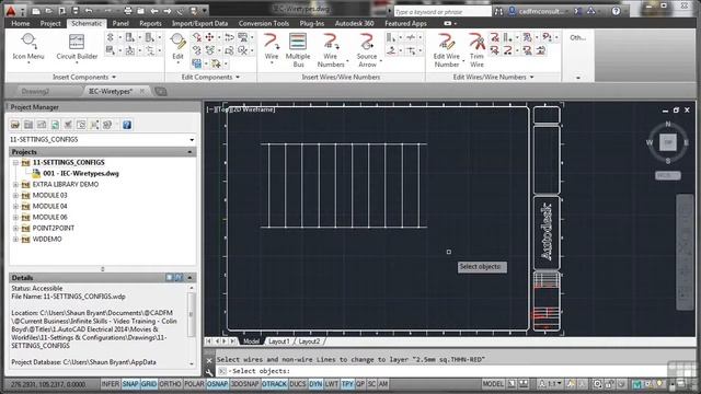Autocad electrical Tutorial Part 27 Wiretypes Drawing properties смотреть онлайн
