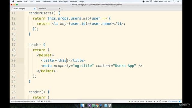 Dynamic Title Tags | Adding SEO Support | Server Server Side Rendering with React and Redux смотреть онлайн