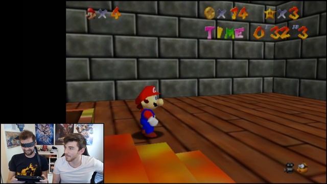 Can you beat Mario 64 slide levels, blindfolded? смотреть онлайн