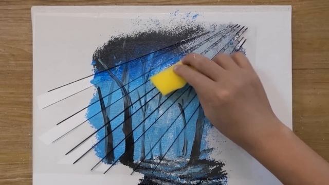 Girl's Inner World / OHP Film Painting Technique / Easy Masking tape painting смотреть онлайн
