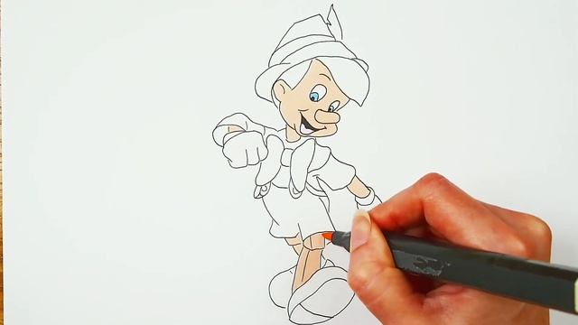 Рисуем Пиноккио маркерами Простые рисунки для детей смотреть онлайн