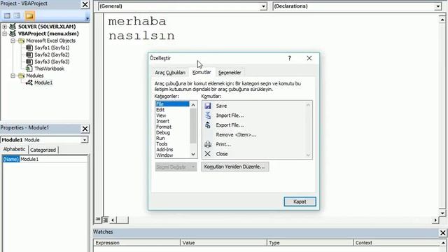 Excel 2007 Dersleri - Hafta6 Bolum1 - Visual Basic Düzenleyici Yorum Bloğu Butonu Ekleme смотреть онлайн