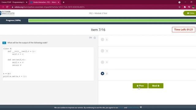 CISCO python solutions PE2 Module 3 Test смотреть онлайн
