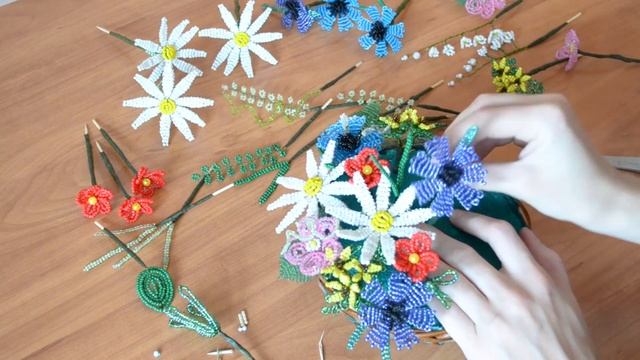 Композиция Полевые Цветы Из Бисера! смотреть онлайн