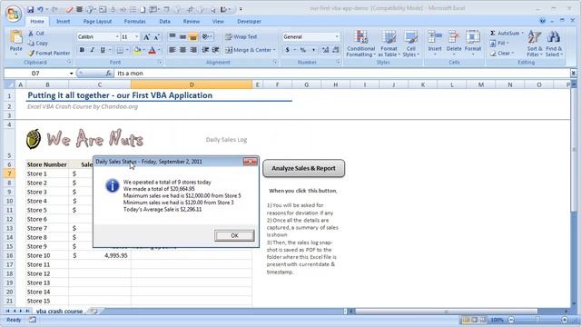 Demo of Our Sales Tracker VBA Application - Excel VBA Crash Cours from Chandoo.org смотреть онлайн