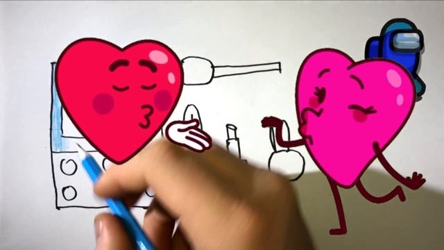 How to draw makeup set/Как нарисовать набор для макияжа/Cara menggambar set makeup/set de maquillaj смотреть онлайн