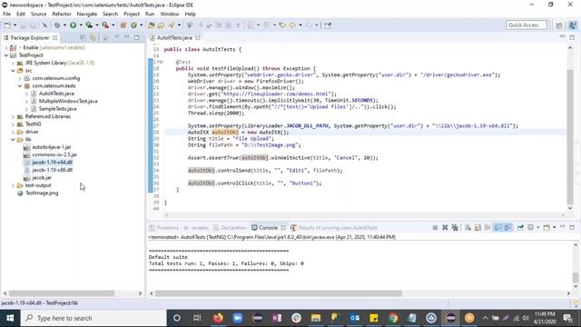 Upload File using AutoIt with Selenium & JAVA смотреть онлайн