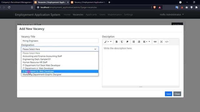 Company's Recruitment Management System in PHP and SQLite DEMO смотреть онлайн