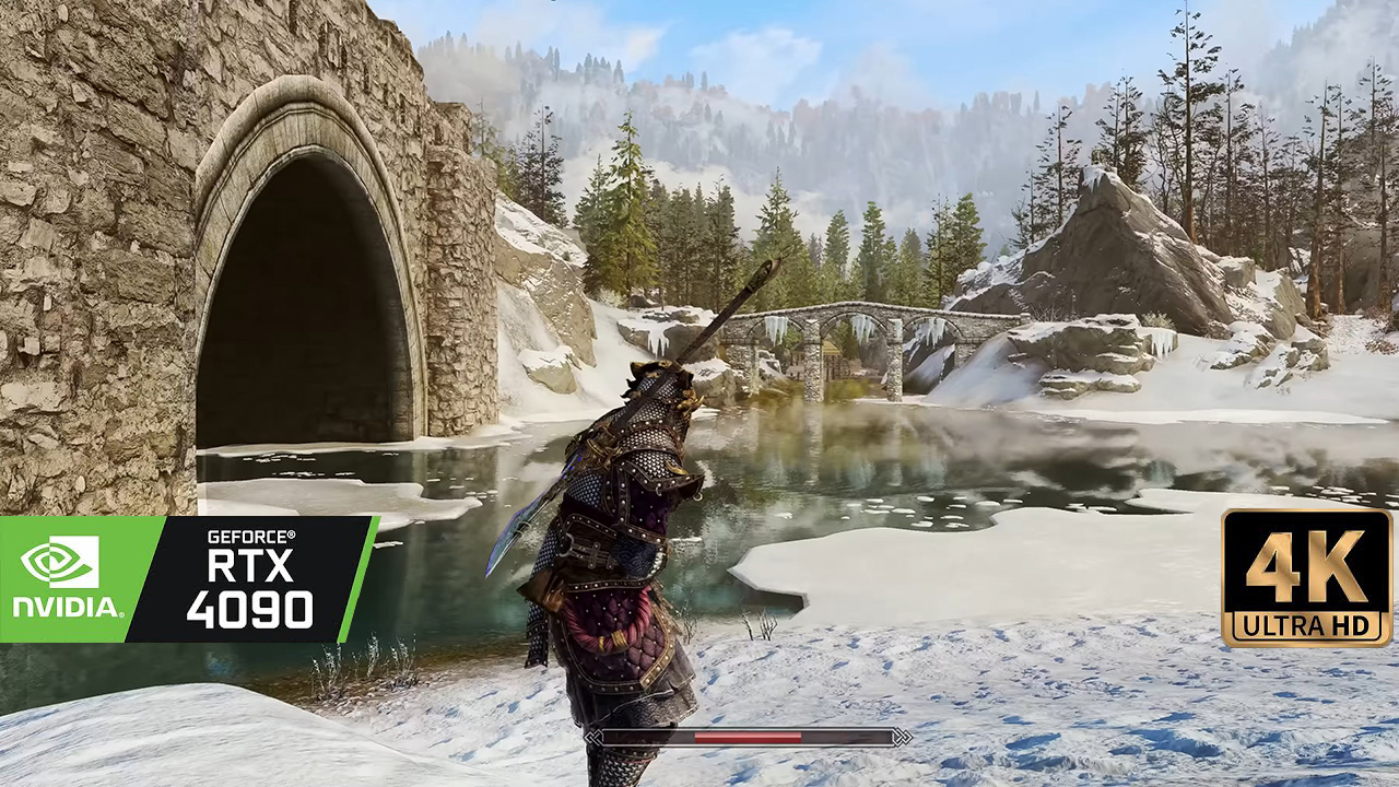 [4K] Skyrim RTX 4090 моддированный графический геймплей на УЛЬТРА настройках смотреть онлайн