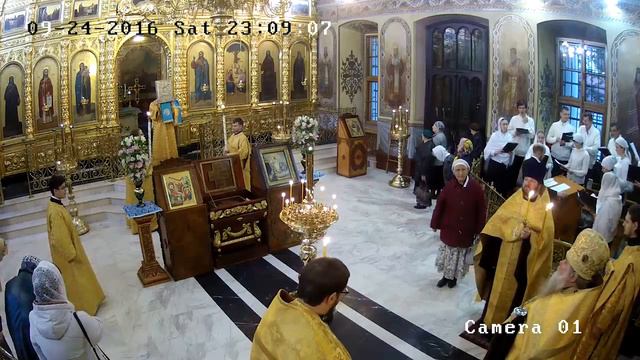 24.09.2016 Всенощное бдение. Неделя 14-я по Пятидесятнице, перед Воздвижением. смотреть онлайн