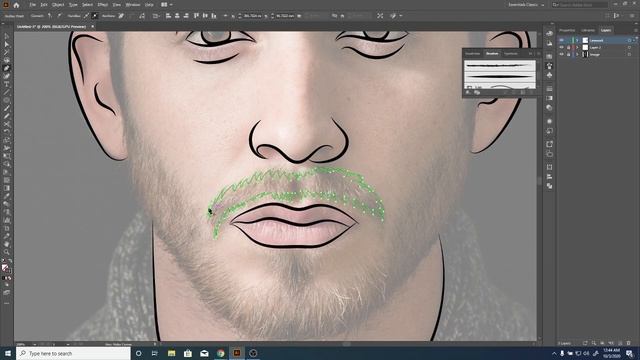 Vector Portrait in Adobe Illustrator Part 01 | Line Work смотреть онлайн