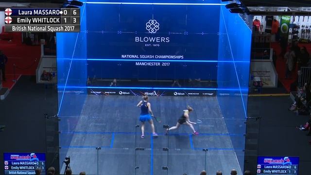 British National Squash Championships 2017 WSF1 Massaro v Whitlock смотреть онлайн