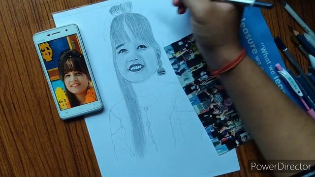 Drawing A Beautiful Girl Portrait // How To Draw Realistic Sketch , 2020 смотреть онлайн