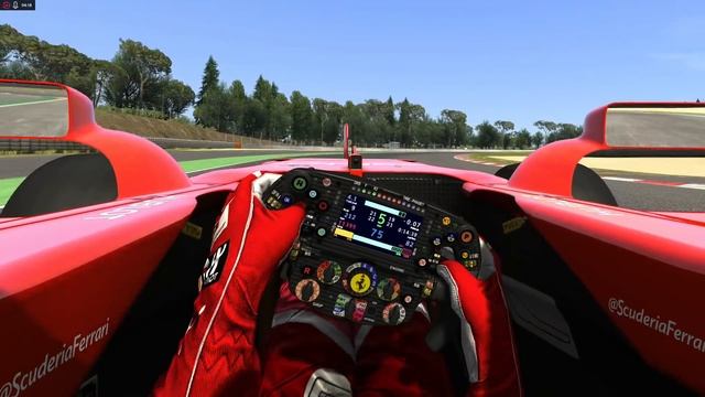 Крутейшая модель Ferrari F1 2017 SF70H на трассе в Испании в Барселоне в Assetto Corsa в VR. смотреть онлайн