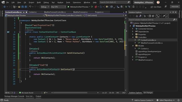 .NET 7 ? CRUD with a Web API (.NET 7 & Visual Studio 2022 Preview) смотреть онлайн