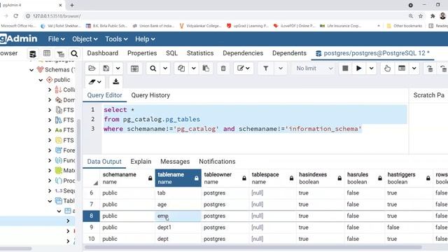 How to see tables in a database ? # placements #DBMS #Database #pgadmin смотреть онлайн