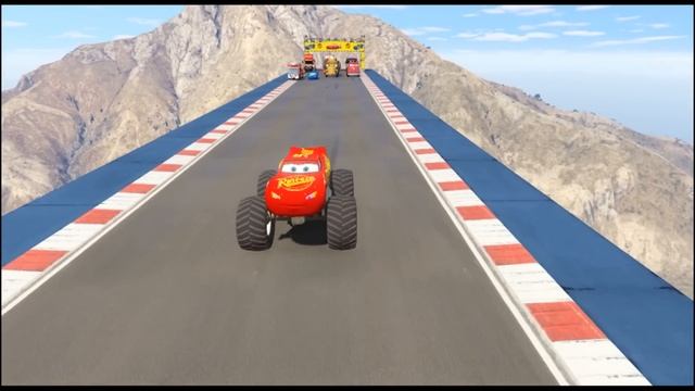 Jump Test Challenge Light.ning Mc Queen Mack Truck Monster Truck Jackson in GTA 5 Which is best смотреть онлайн
