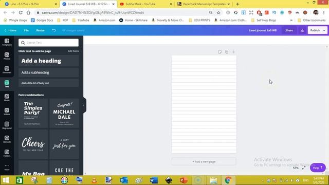How To Create a STUNNING Lined Journal In Canva Under 5 Minutes - Amazon KDP Tutorial смотреть онлайн