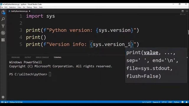 get python version смотреть онлайн