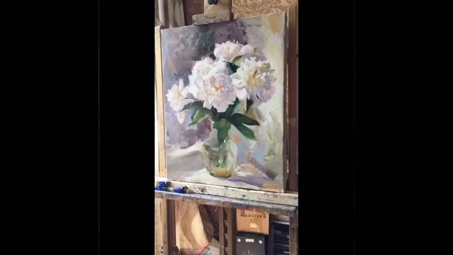 этюд с натуры за час «Пионы» смотреть онлайн