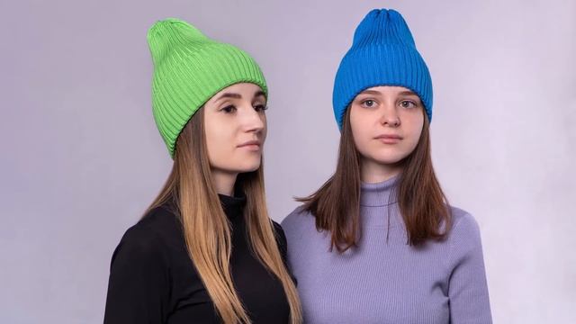 Шапка женская вязаная бини с отворотом в рубчик тыковка хлопок демисезонная осень весна смотреть онлайн