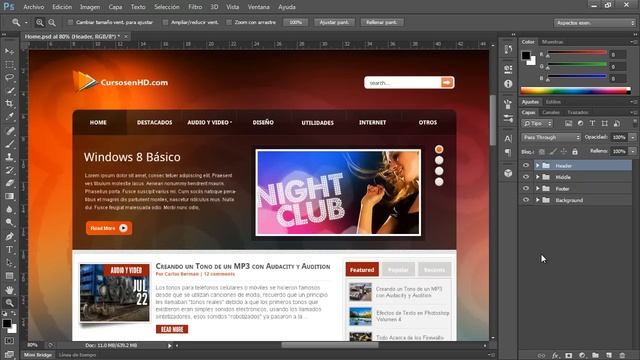 Curso Photoshop CS6 Capítulo 3 - 11 Visibilidad de Capas, Mostrar Y Ocultar смотреть онлайн