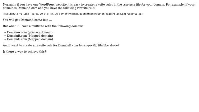 Wordpress: Create rewriterules for different domains in htaccess file with WP multisite смотреть онлайн
