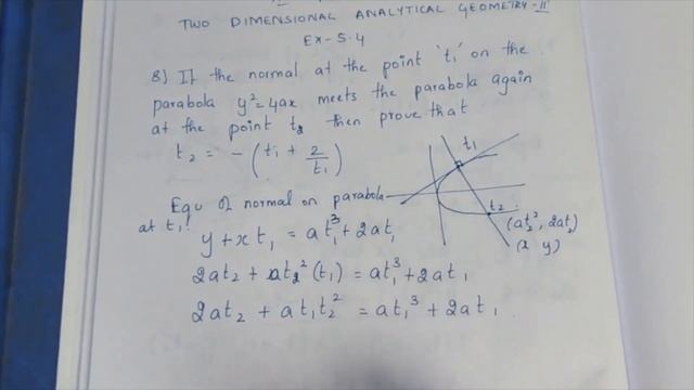 TN CLASS 12 MATHS TWO DIMENSIONAL ANALYTICAL GEOMETRY II EX 5.4 SUM 8 смотреть онлайн