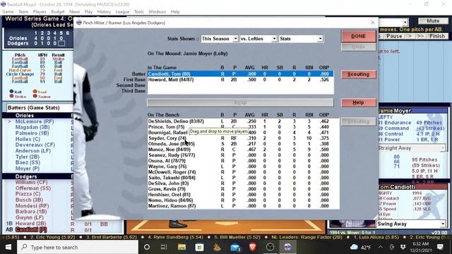 Baseball Mogul 1994 World Series Game 4 | Will the Orioles Sweep the Dodgers? смотреть онлайн