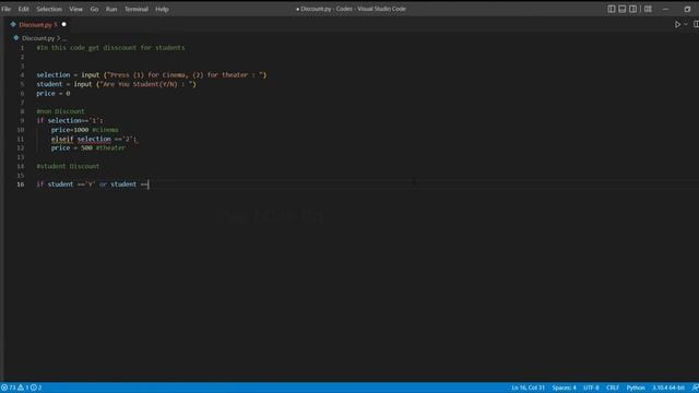 Discount Calculation | Python смотреть онлайн