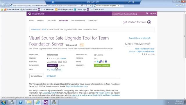 Upgrade Visual Sourcesafe to Team Foundation Server 2012 смотреть онлайн