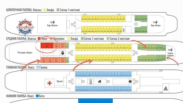 ⚓ Теплоход Владимир Маяковский: обзор кают | Навигация 2022
