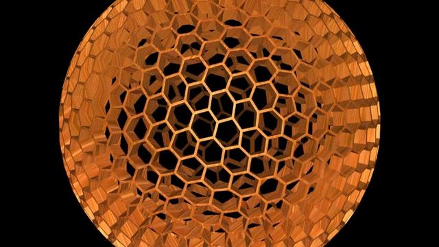 honeycomb structure Goldberg polyhedron all WOOD INLAY смотреть онлайн