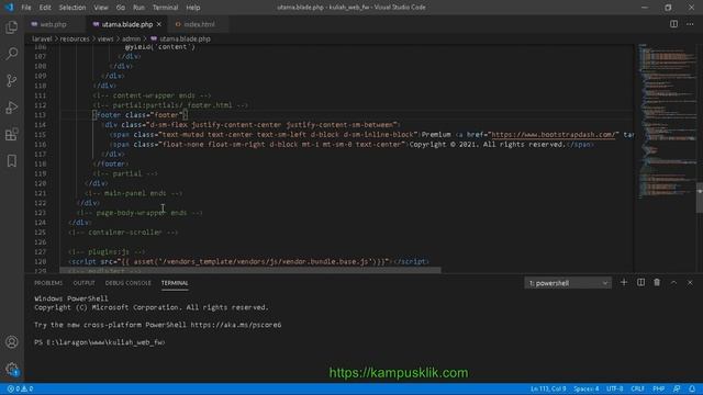 Menggunakan template bootstrap pada blade Laravel | Pemrograman web framework laravel (Part 12) смотреть онлайн