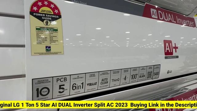 Lg 1 Ton 5 Star Inverter Ac 2023 Model | Lg 1 Ton 5 Star Ai Dual Inverter Split Ac (copper Super Co