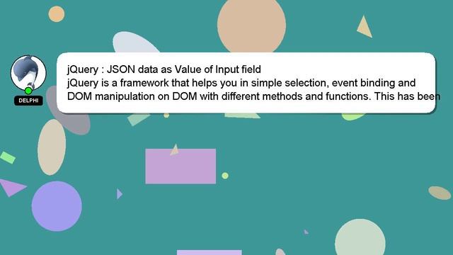 jQuery : JSON data as Value of Input field смотреть онлайн