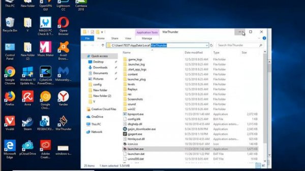 Uninstall War Thunder Launcher in Windows 10 October 2018 Update