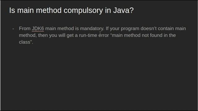 Is main method compulsory in Java | GeeksforGeeks Java смотреть онлайн