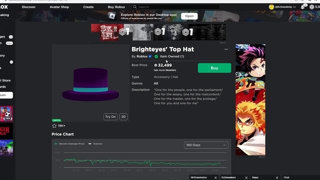 Buying Limited Brighteyes' Top Hat | Roblox смотреть онлайн