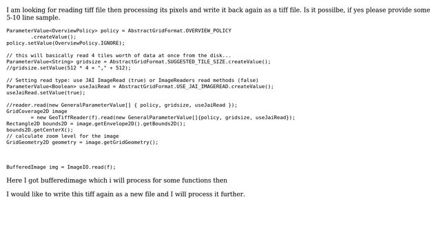 GIS: How to write tif file in java from another tif file using GeoTIFF? смотреть онлайн