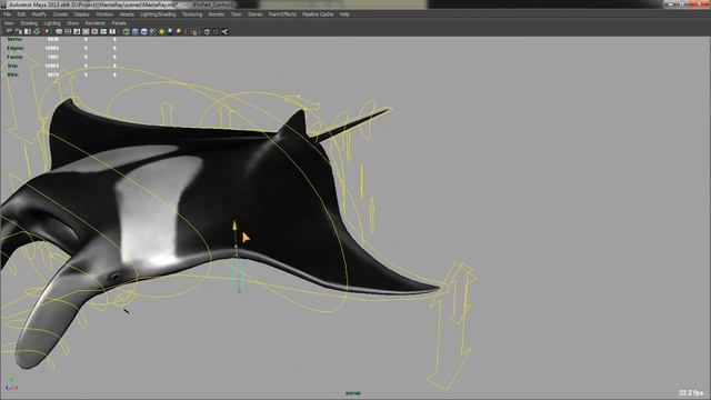 Manta Birostris 'Giant Oceanic Manta Ray' Rig Preview Maya. смотреть онлайн